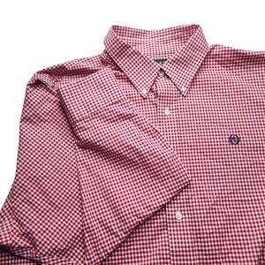 Lauren Ralph Lauren Men's Red Gingham  Button Down Shirt Size 18 34/35